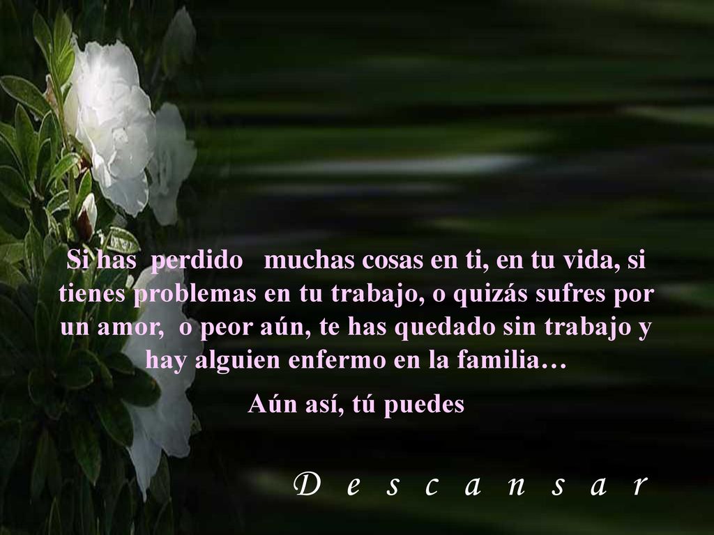 Si has perdido muchas cosas en ti, en tu vida, si tienes problemas en tu trabajo, o quizás sufres por un amor, o peor aún, te has quedado sin trabajo y hay alguien enfermo en la familia…