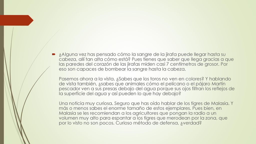 ¿Alguna vez has pensado cómo la sangre de la jirafa puede llegar hasta su cabeza, allí tan alta cómo está.