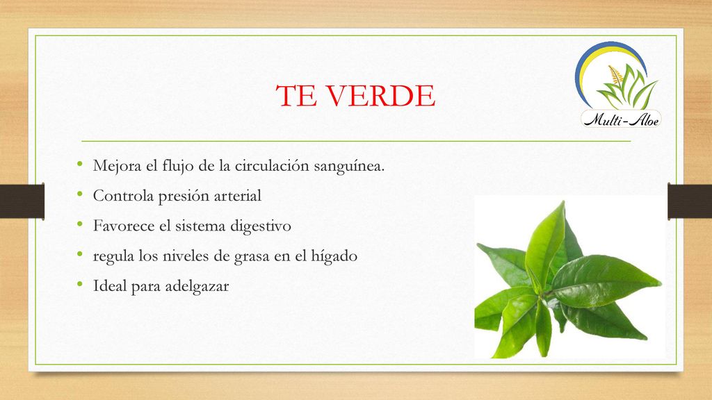 TE VERDE Mejora el flujo de la circulación sanguínea.