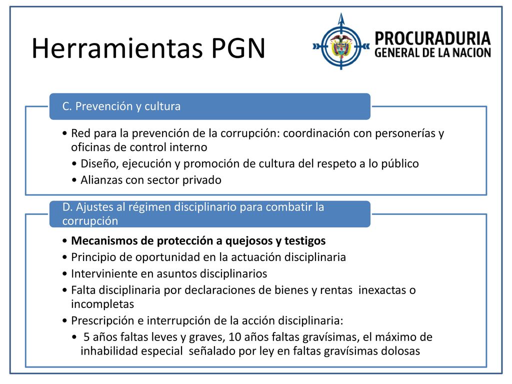 Herramientas PGN Red para la prevención de la corrupción: coordinación con personerías y oficinas de control interno.