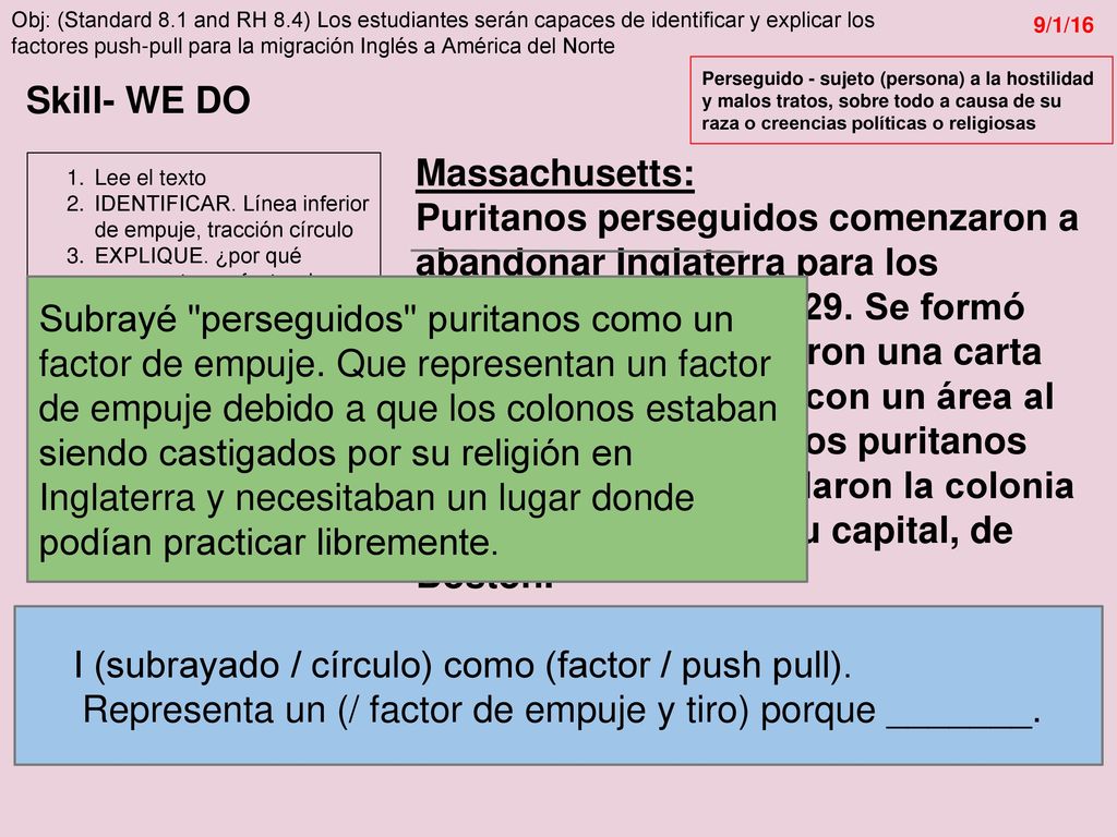 I (subrayado / círculo) como (factor / push pull).