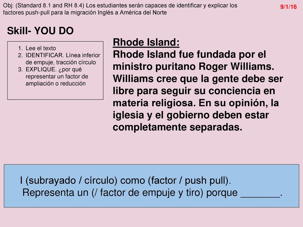 I (subrayado / círculo) como (factor / push pull).