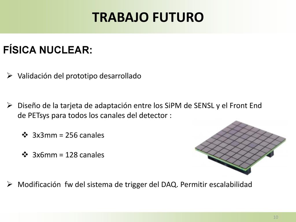 TRABAJO FUTURO FÍSICA NUCLEAR: Validación del prototipo desarrollado