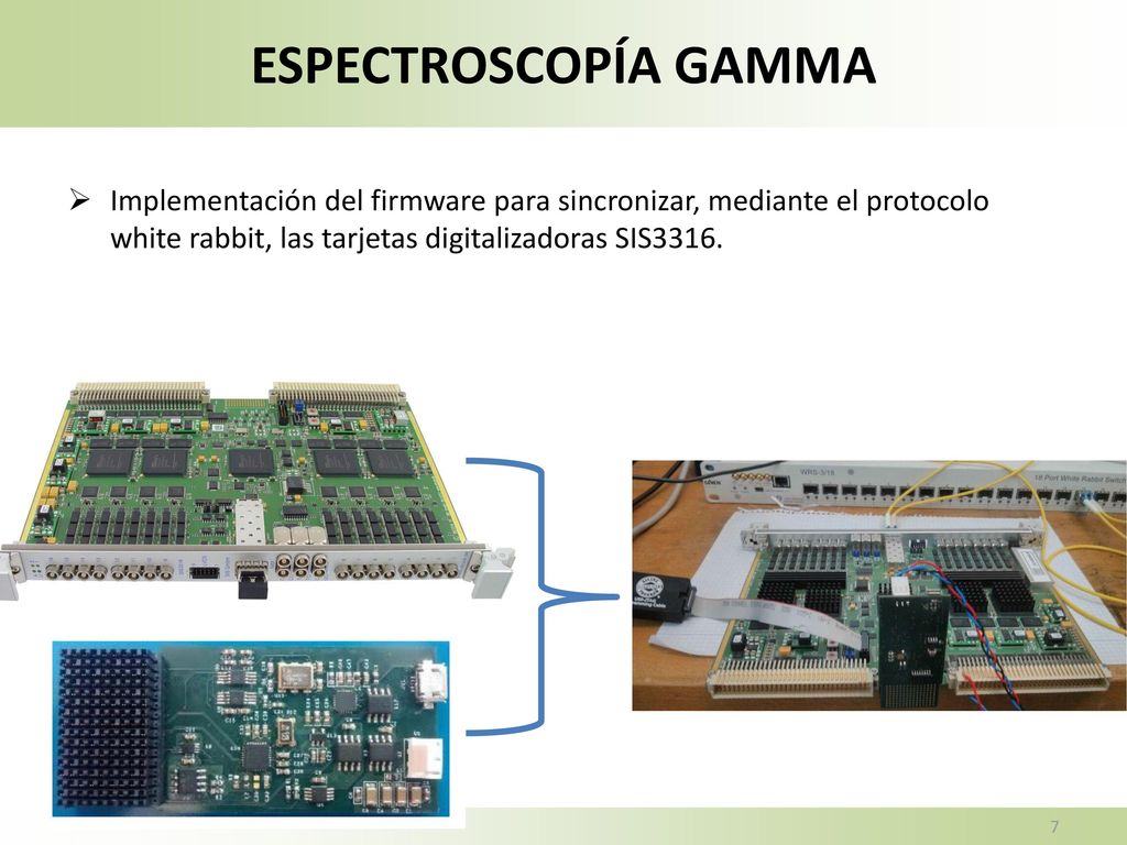 ESPECTROSCOPÍA GAMMA Implementación del firmware para sincronizar, mediante el protocolo white rabbit, las tarjetas digitalizadoras SIS3316.