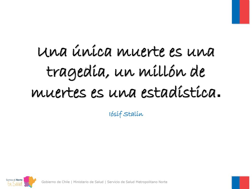 Una única muerte es una tragedia, un millón de muertes es una estadística.