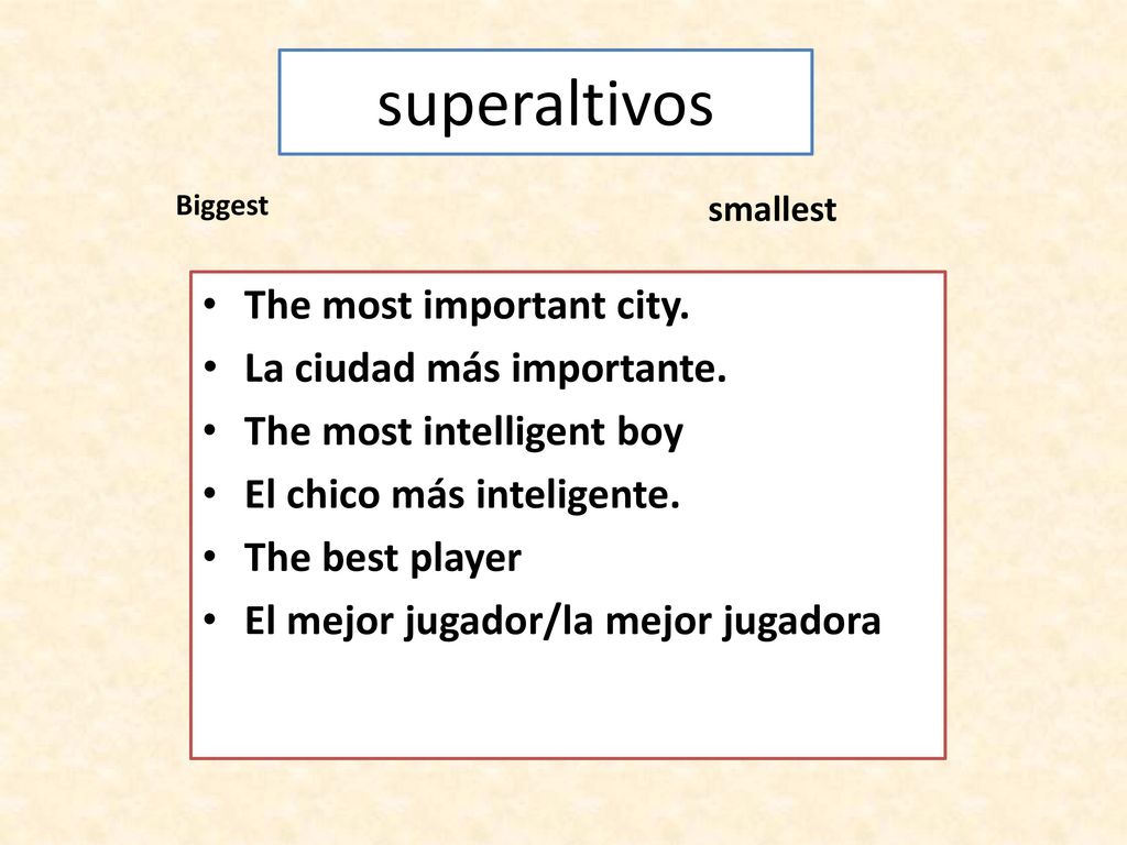 superaltivos The most important city. La ciudad más importante.