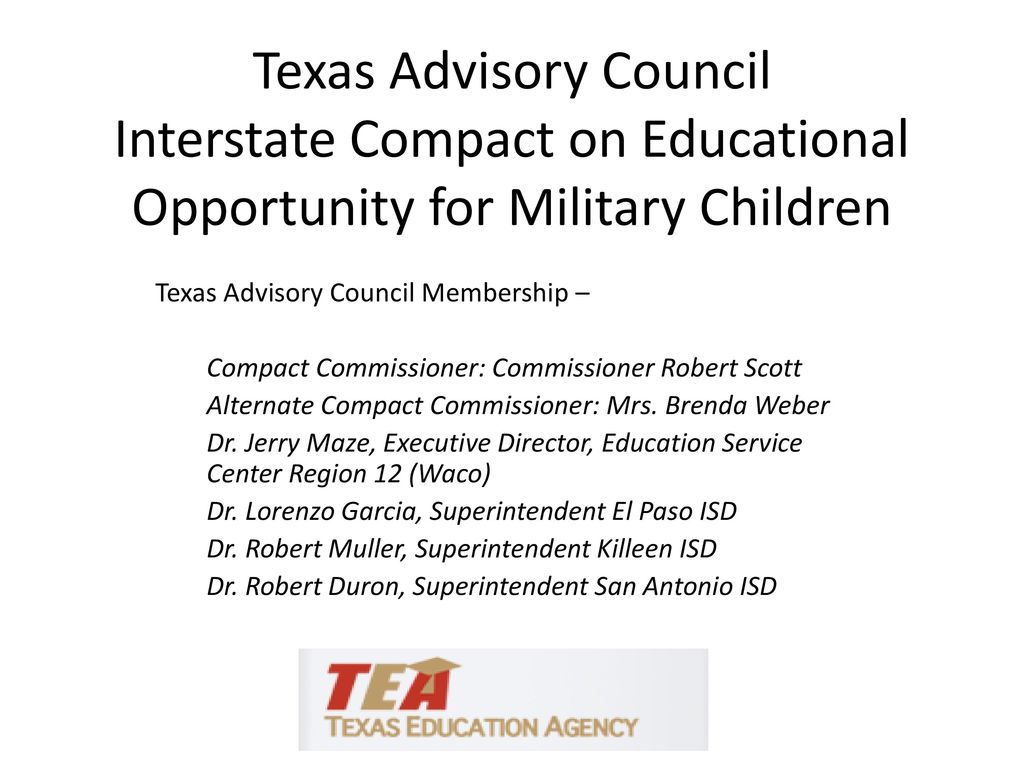 Texas Advisory Council Interstate Compact on Educational Opportunity for Military Children