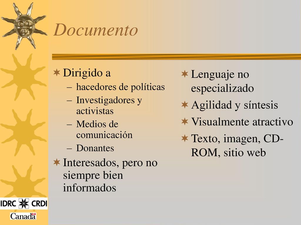 Documento Dirigido a Interesados, pero no siempre bien informados