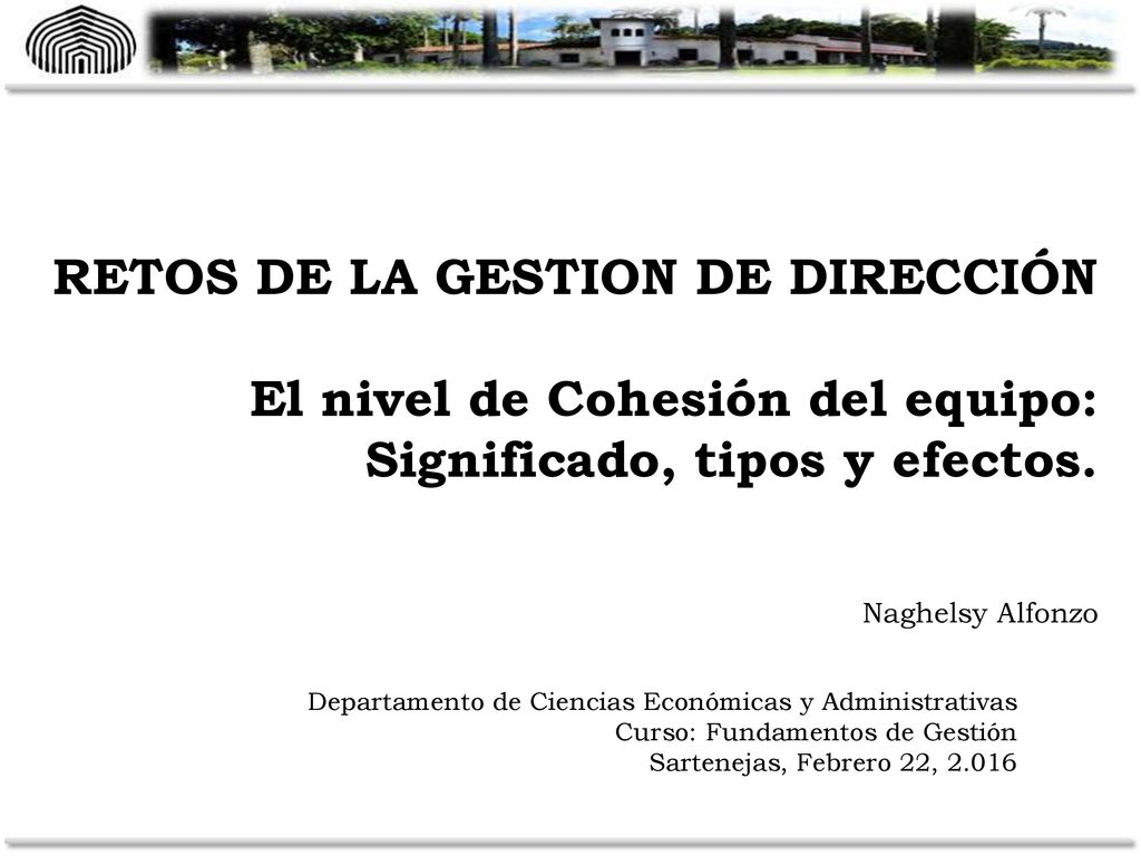 RETOS DE LA GESTION DE DIRECCIÓN El nivel de Cohesión del equipo: