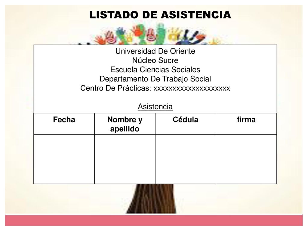 LISTADO DE ASISTENCIA Universidad De Oriente Núcleo Sucre