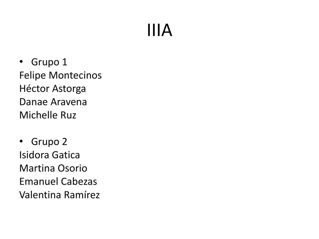 IIIA Grupo 1 Felipe Montecinos Héctor Astorga Danae Aravena