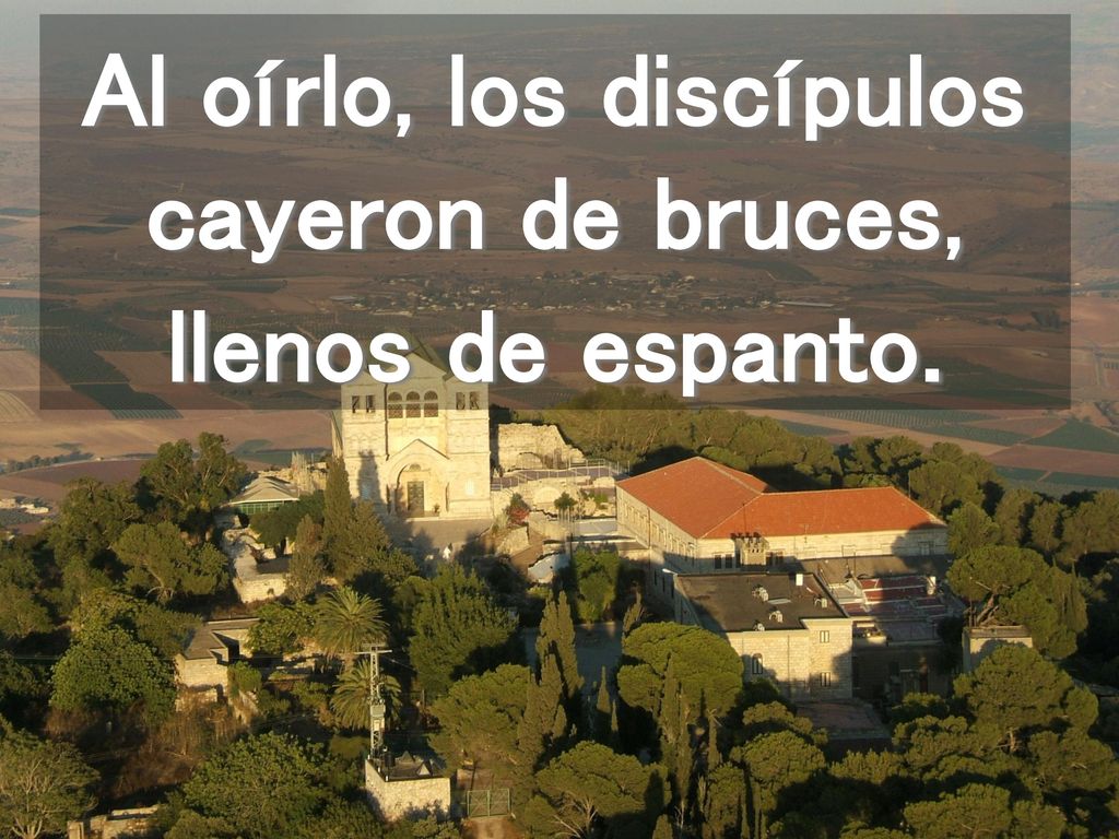 Al oírlo, los discípulos cayeron de bruces, llenos de espanto.