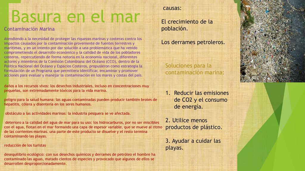 Basura en el mar causas: El crecimiento de la población.