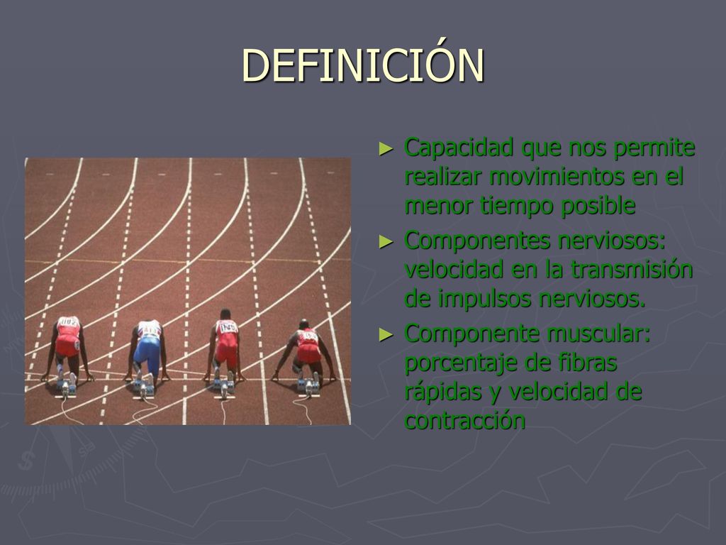 DEFINICIÓN Capacidad que nos permite realizar movimientos en el menor tiempo posible.