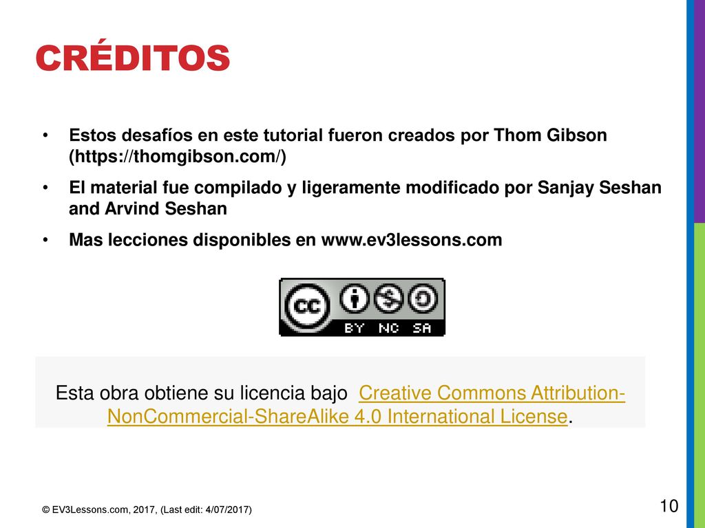 Créditos Estos desafíos en este tutorial fueron creados por Thom Gibson (