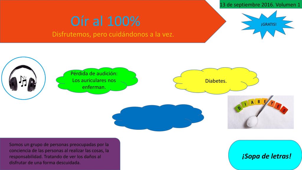 Oír al 100% Disfrutemos, pero cuidándonos a la vez. ¡Sopa de letras!
