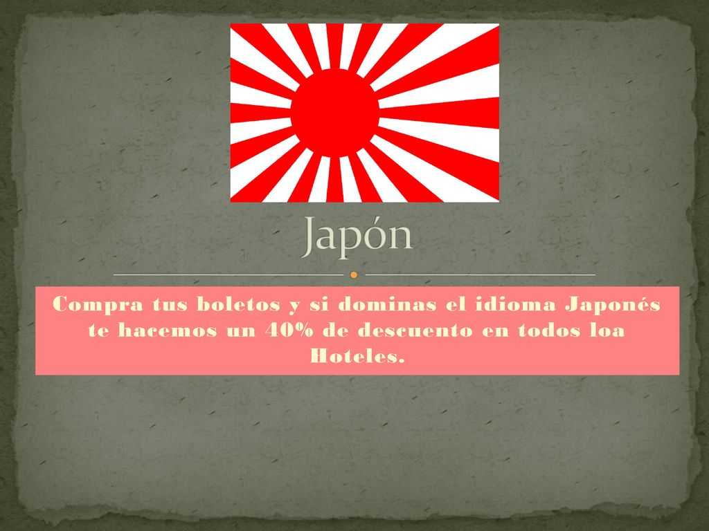 Japón Compra tus boletos y si dominas el idioma Japonés te hacemos un 40% de descuento en todos loa Hoteles.