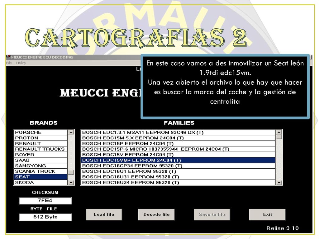 En este caso vamos a des inmovilizar un Seat león 1.9tdi edc15vm.