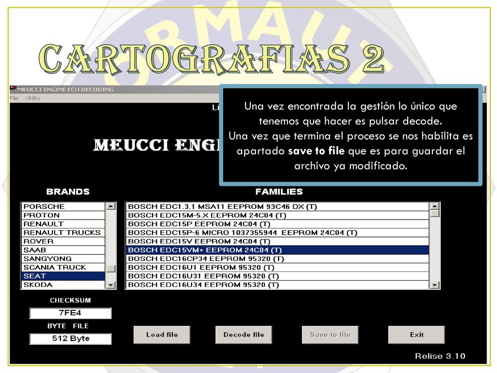CARTOGRAFIAS 2 Una vez encontrada la gestión lo único que tenemos que hacer es pulsar decode.