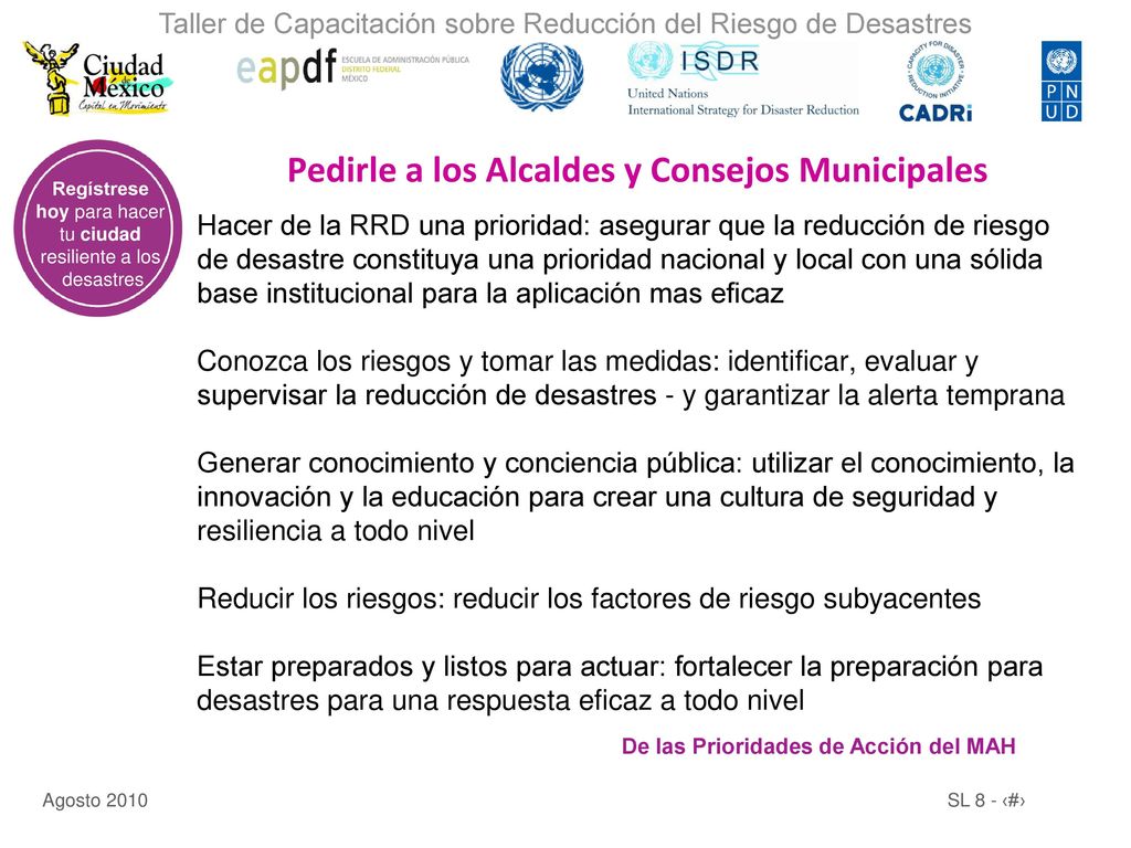 Pedirle a los Alcaldes y Consejos Municipales