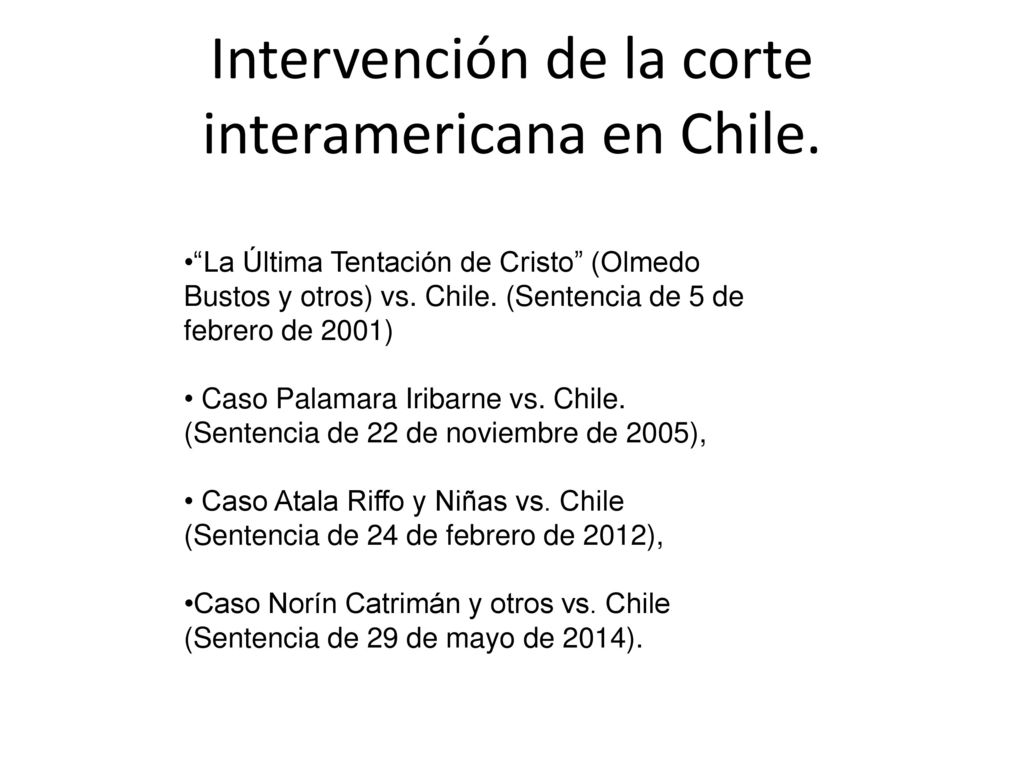 Intervención de la corte interamericana en Chile.