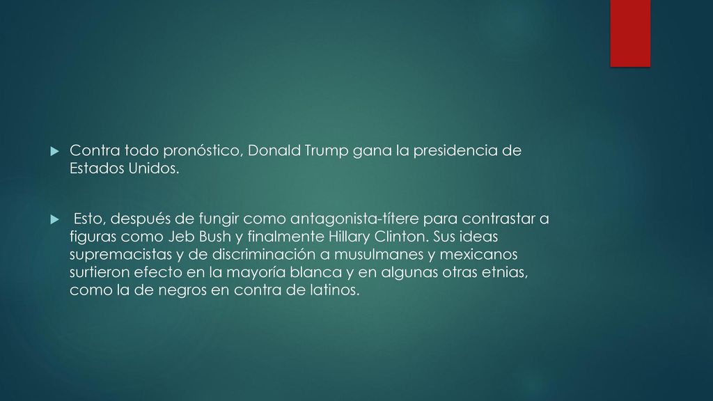 Contra todo pronóstico, Donald Trump gana la presidencia de Estados Unidos.