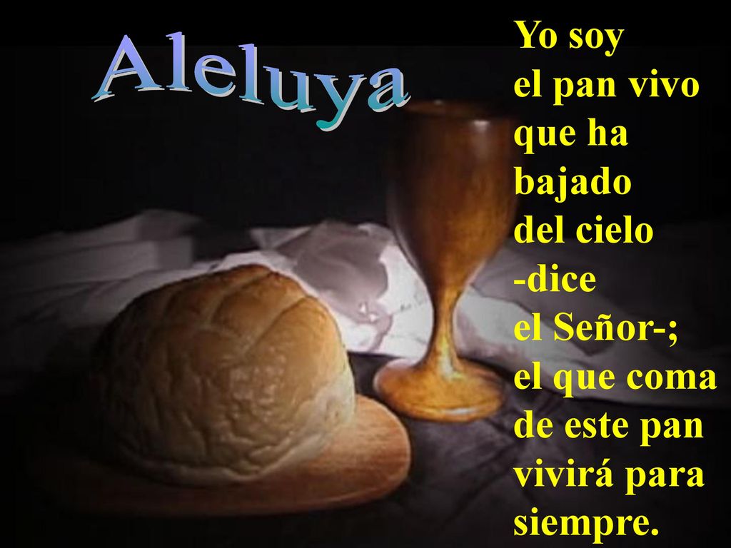 Yo soy el pan vivo que ha bajado del cielo -dice el Señor-; el que coma de este pan vivirá para siempre.