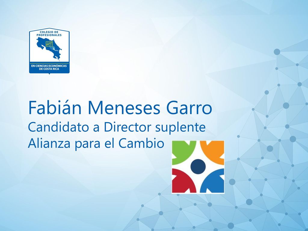 Fabián Meneses Garro Candidato a Director suplente Alianza para el Cambio