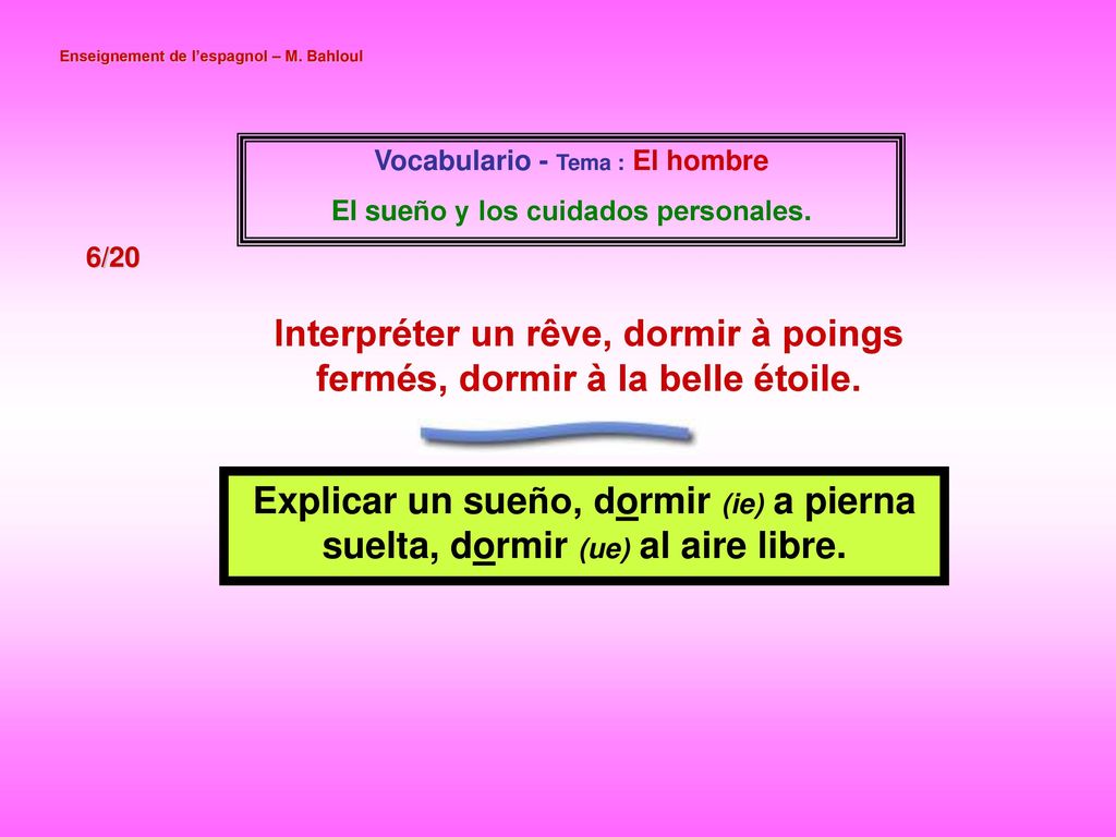 Interpréter un rêve, dormir à poings fermés, dormir à la belle étoile.
