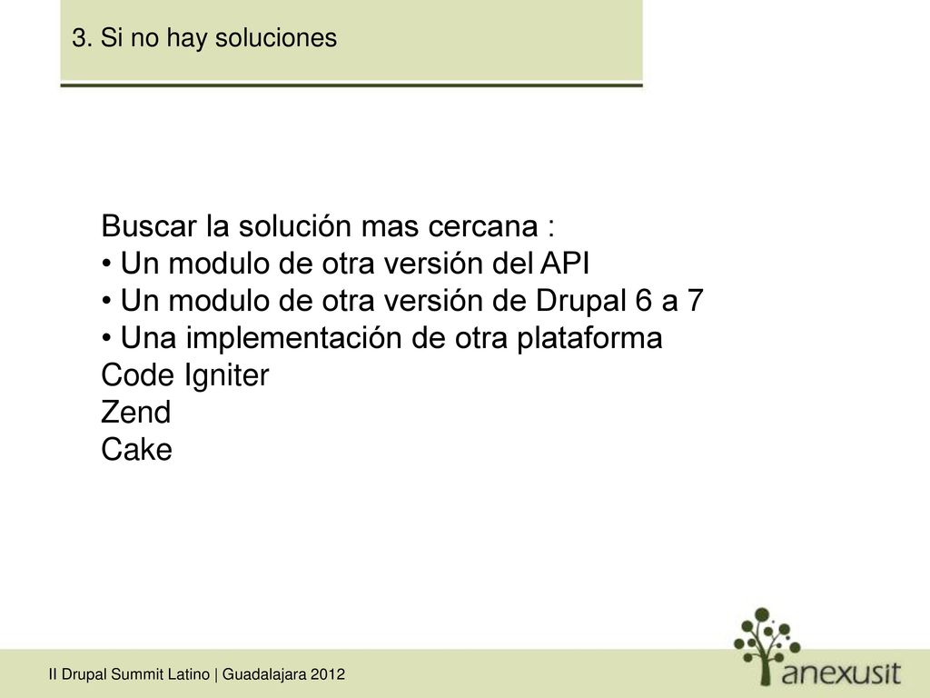 Buscar la solución mas cercana : Un modulo de otra versión del API