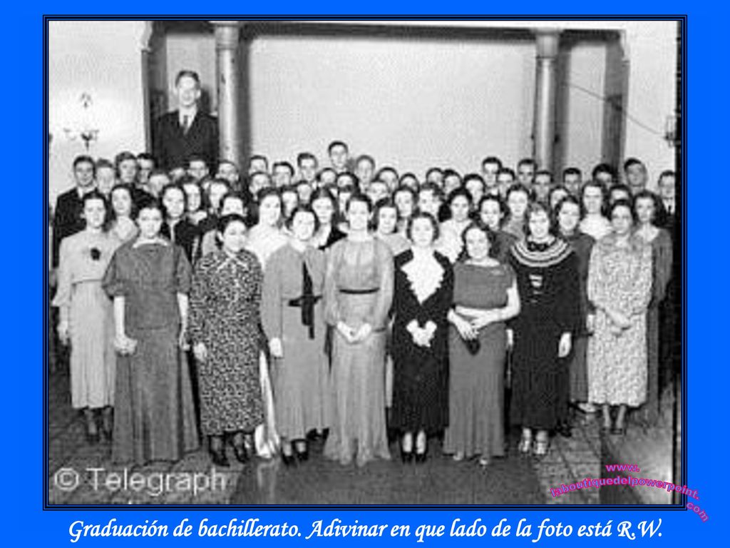 Graduación de bachillerato. Adivinar en que lado de la foto está R.W.