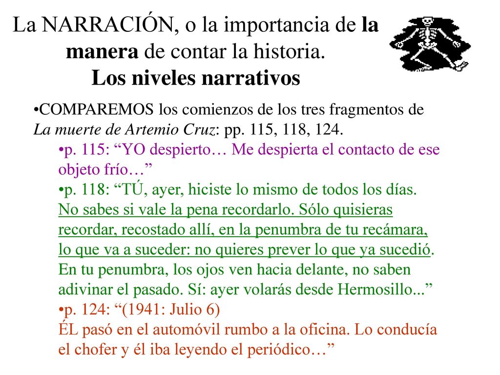 La NARRACIÓN, o la importancia de la manera de contar la historia
