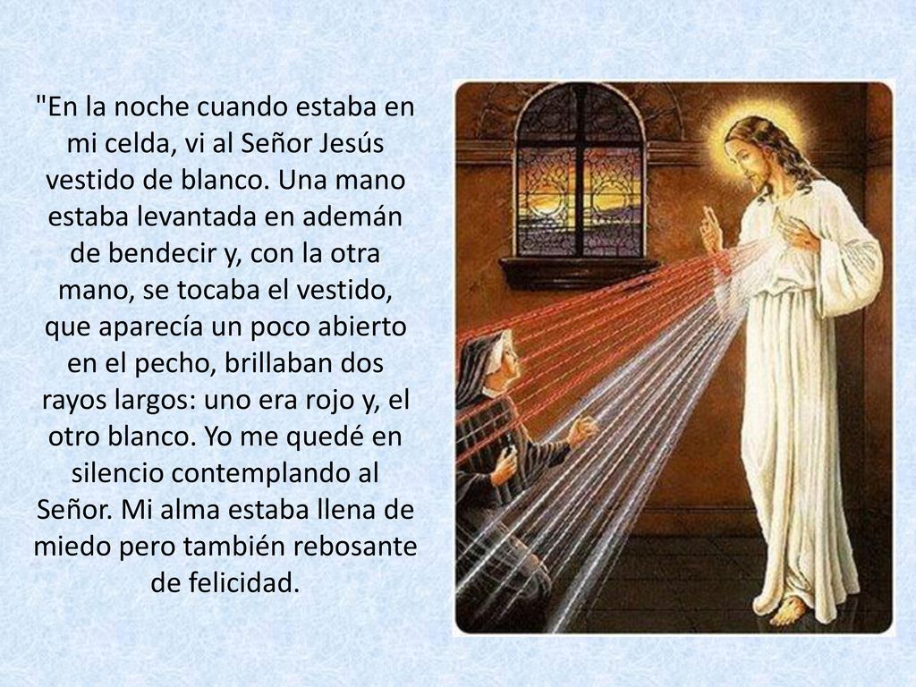 En la noche cuando estaba en mi celda, vi al Señor Jesús vestido de blanco.