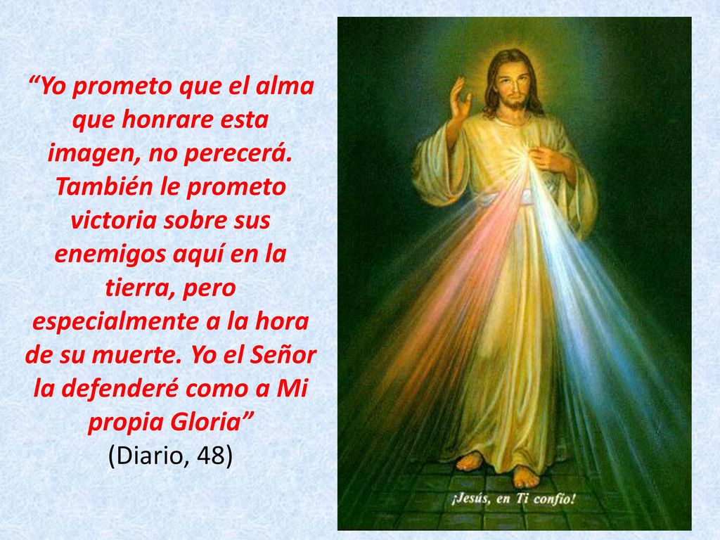 Yo prometo que el alma que honrare esta imagen, no perecerá