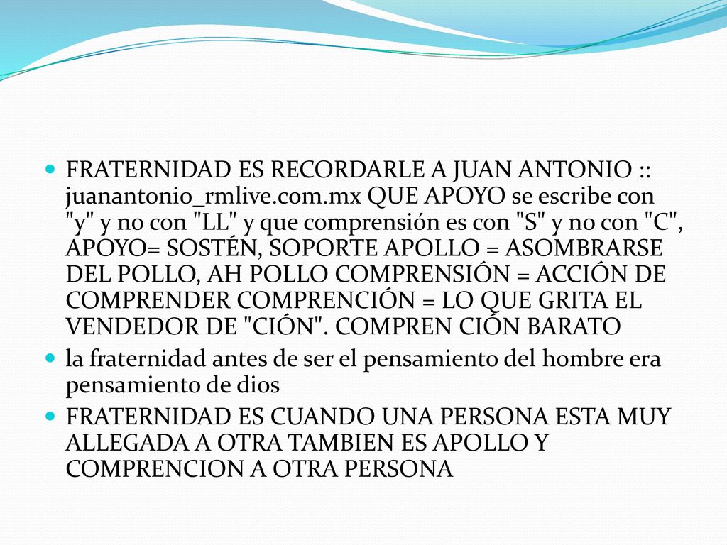 FRATERNIDAD ES RECORDARLE A JUAN ANTONIO :: juanantonio_rmlive. com
