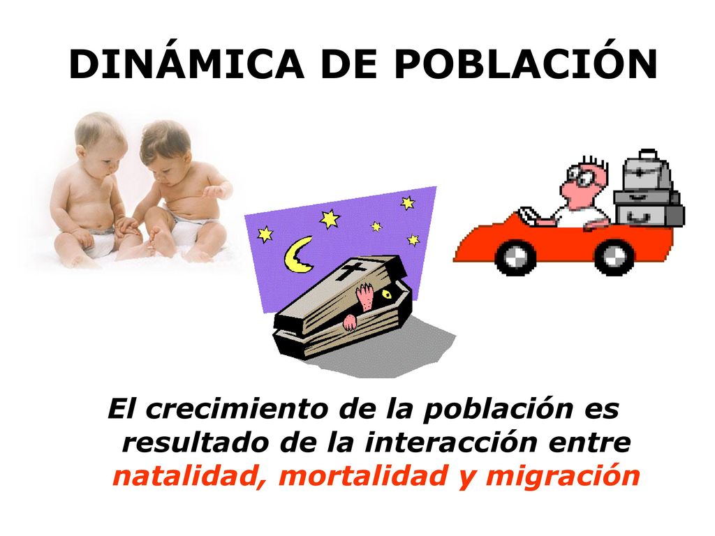 DINÁMICA DE POBLACIÓN El crecimiento de la población es resultado de la interacción entre natalidad, mortalidad y migración.