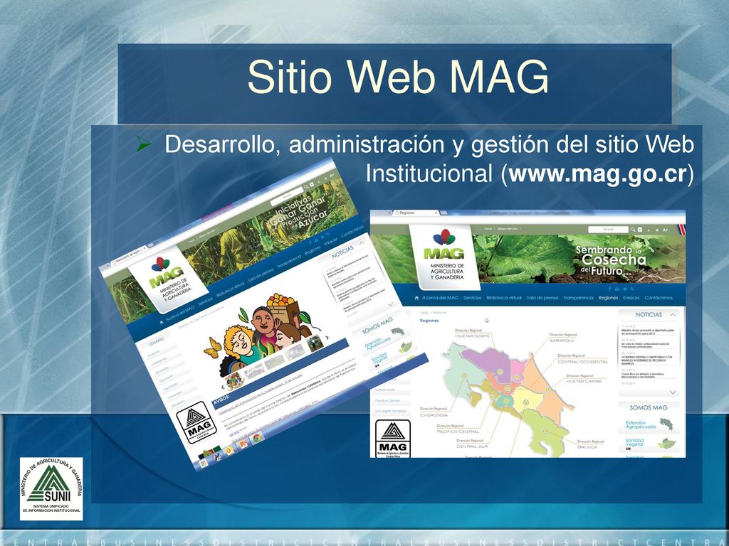 Sitio Web MAG Desarrollo, administración y gestión del sitio Web Institucional (
