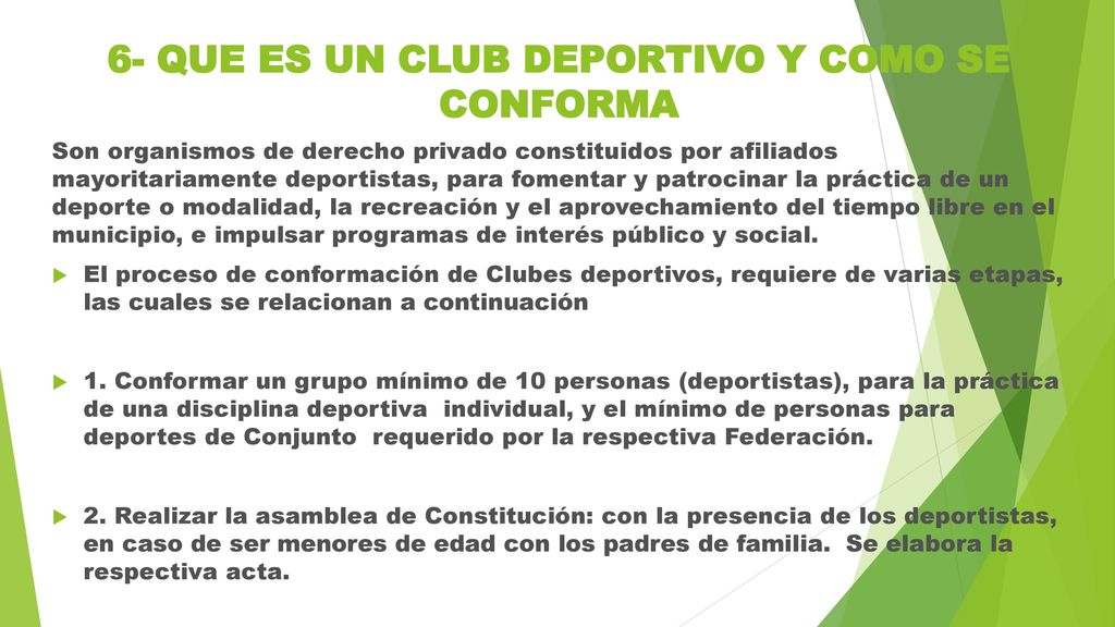 6- QUE ES UN CLUB DEPORTIVO Y COMO SE CONFORMA