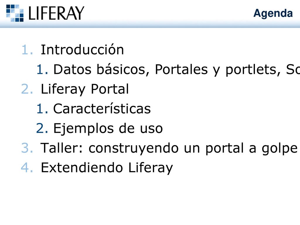 Datos básicos, Portales y portlets, Software Libre Liferay Portal