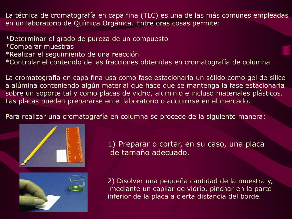 Preparar o cortar, en su caso, una placa de tamaño adecuado.