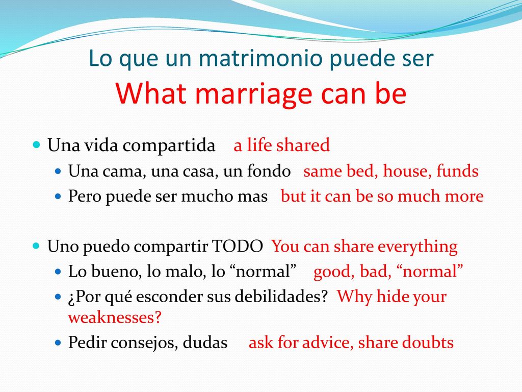 Lo que un matrimonio puede ser What marriage can be