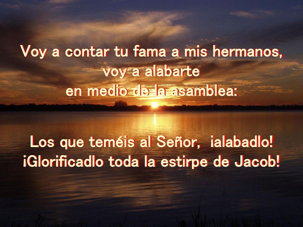 Voy a contar tu fama a mis hermanos, voy a alabarte