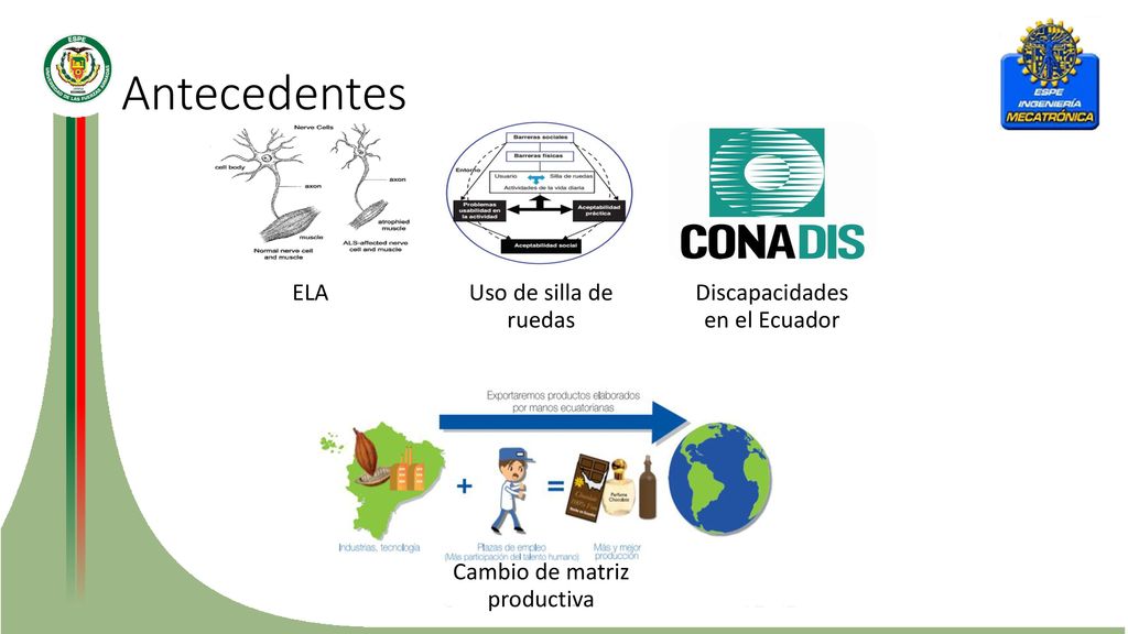 Antecedentes ELA Uso de silla de ruedas Discapacidades en el Ecuador