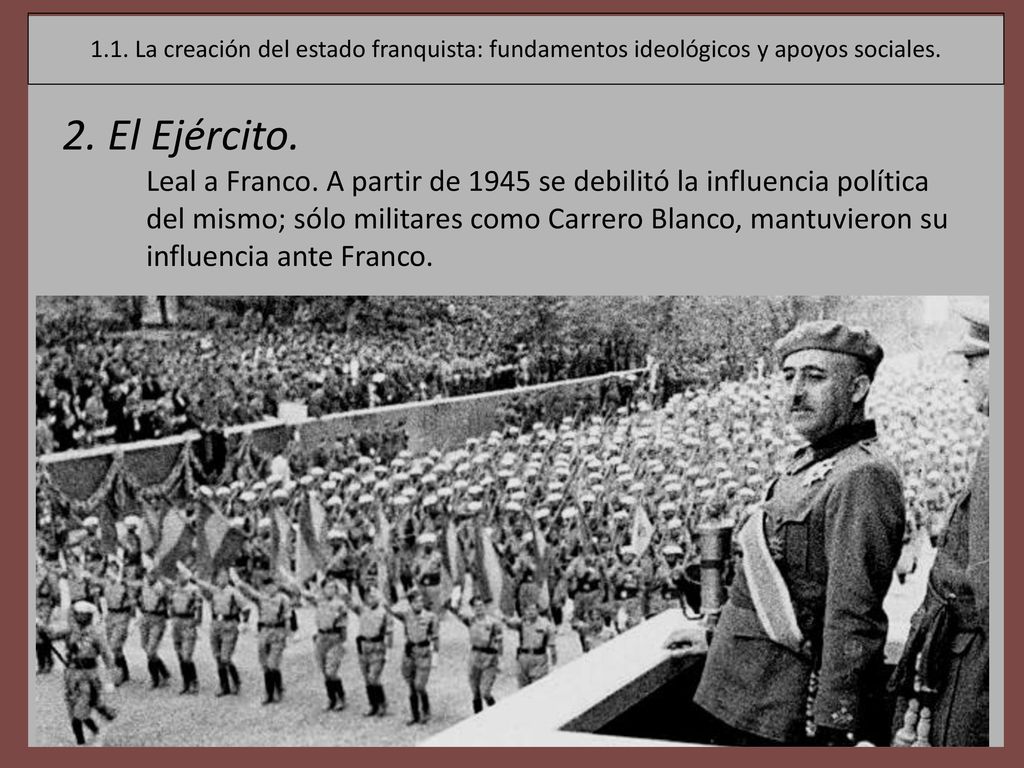 1.1. La creación del estado franquista: fundamentos ideológicos y apoyos sociales.