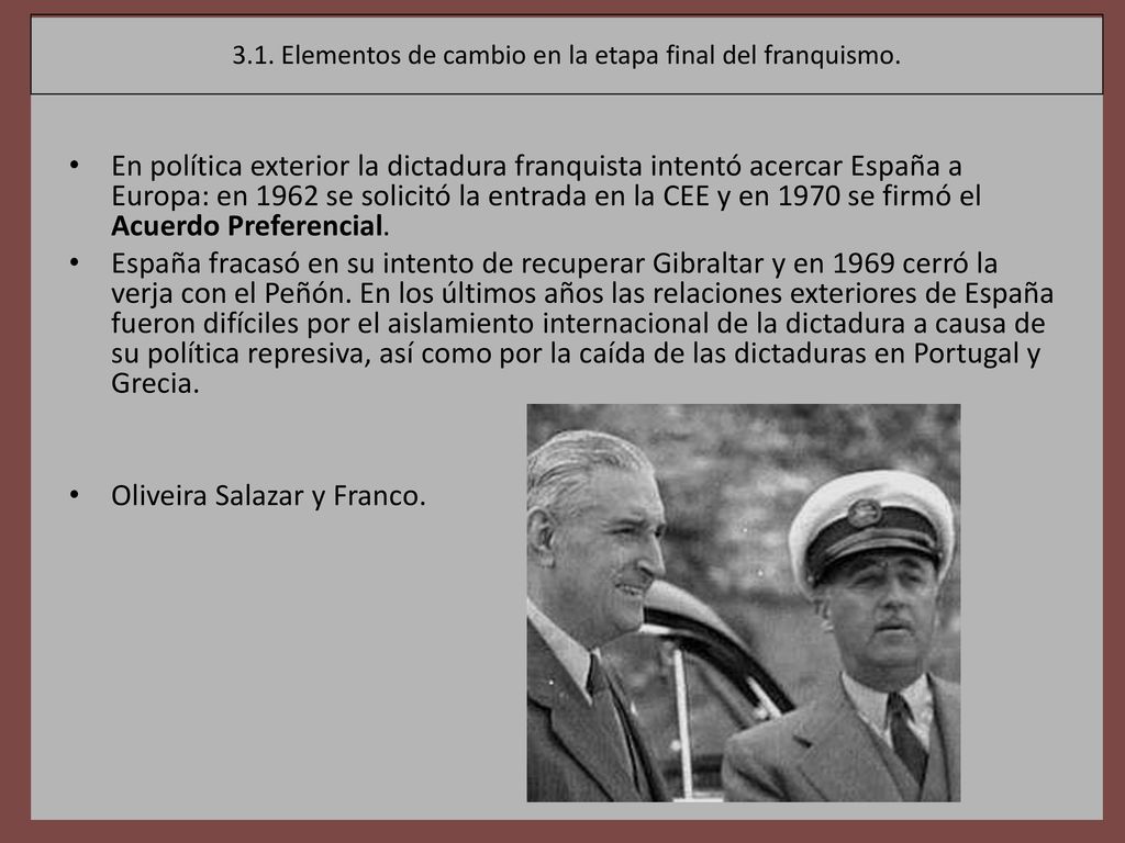 3.1. Elementos de cambio en la etapa final del franquismo.