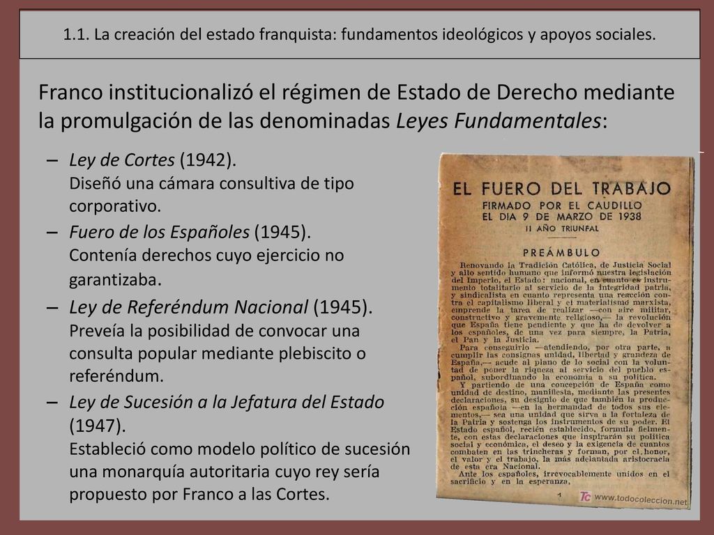 1.1. La creación del estado franquista: fundamentos ideológicos y apoyos sociales.