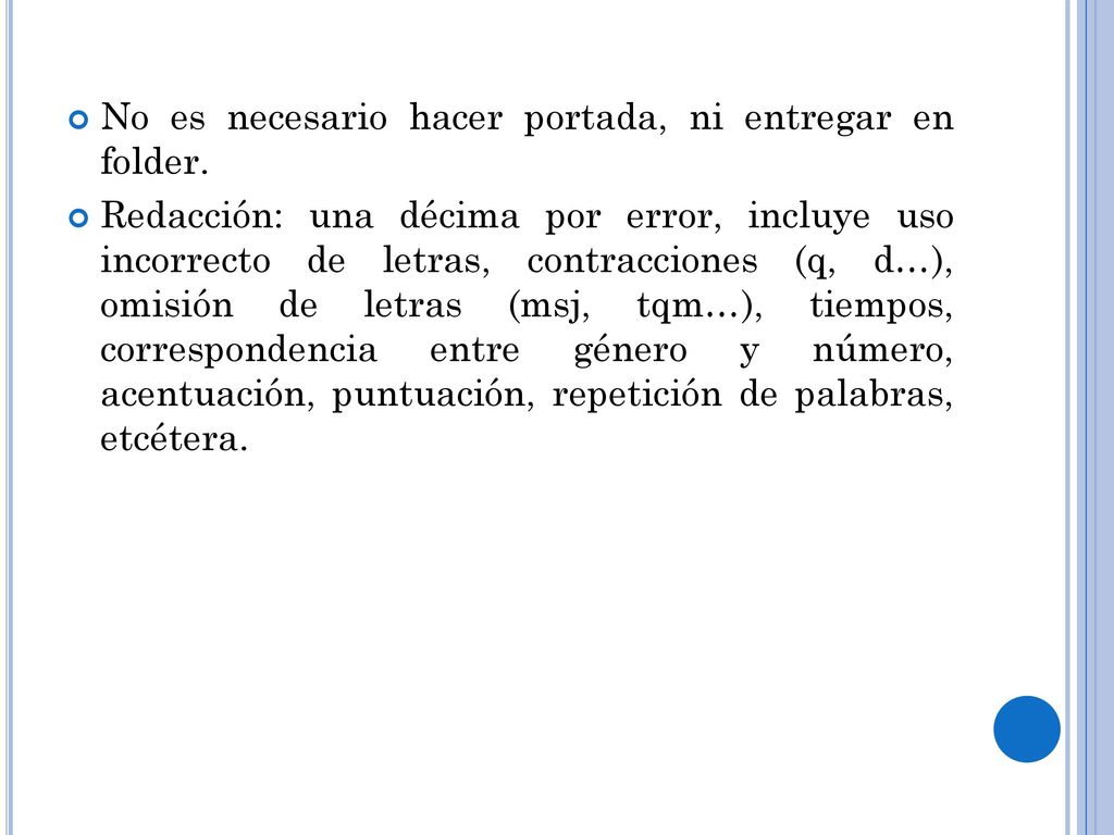 No es necesario hacer portada, ni entregar en folder.