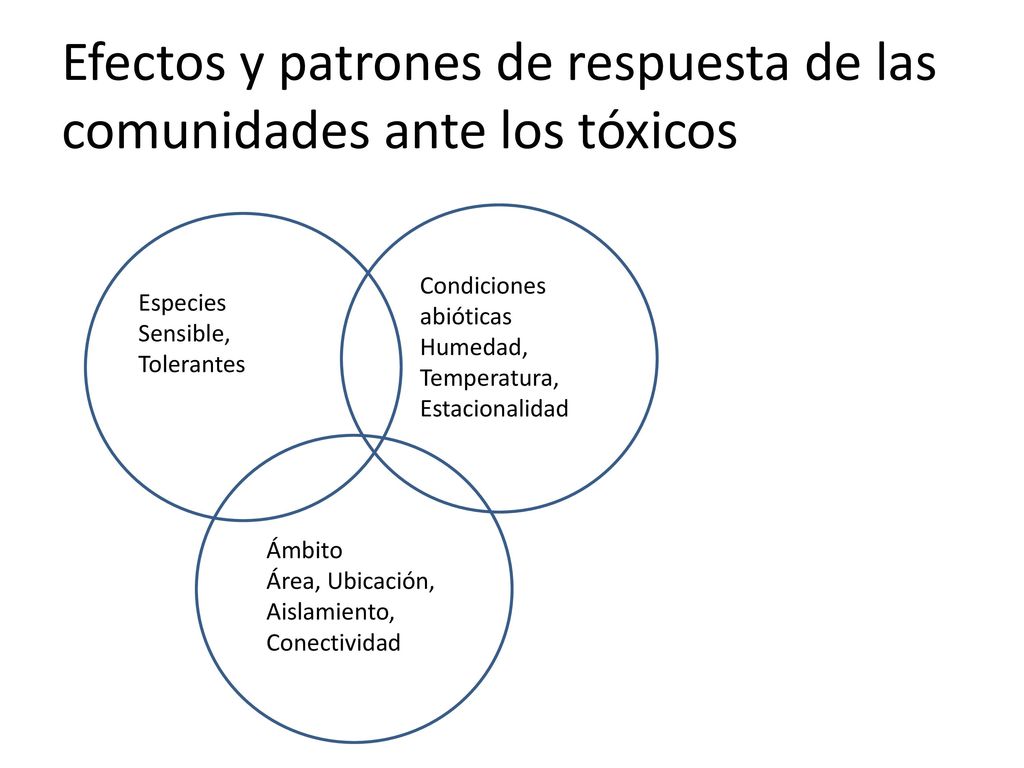 Efectos y patrones de respuesta de las comunidades ante los tóxicos