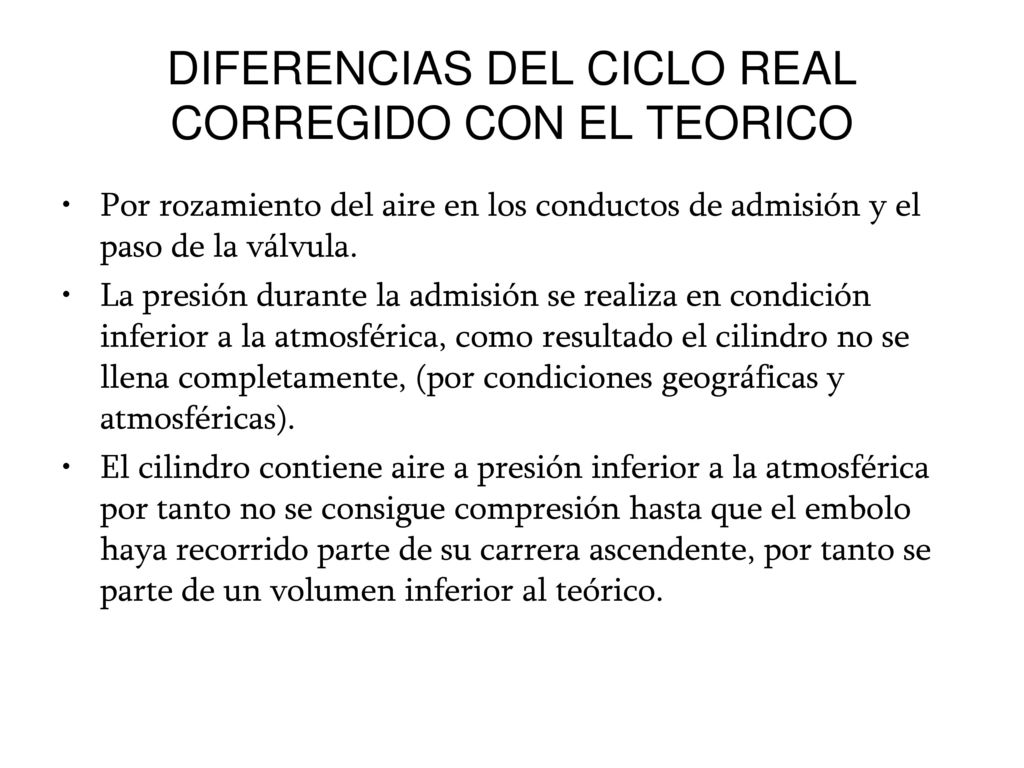 DIFERENCIAS DEL CICLO REAL CORREGIDO CON EL TEORICO