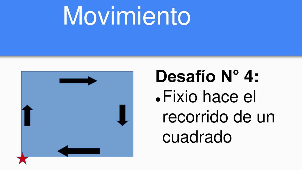 Movimiento Desafío N° 4: Fixio hace el recorrido de un cuadrado